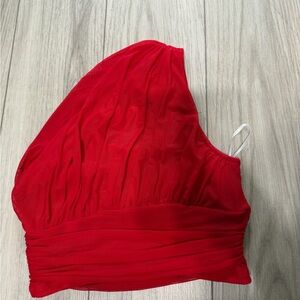 SHEIN Red One-Shoulder Top